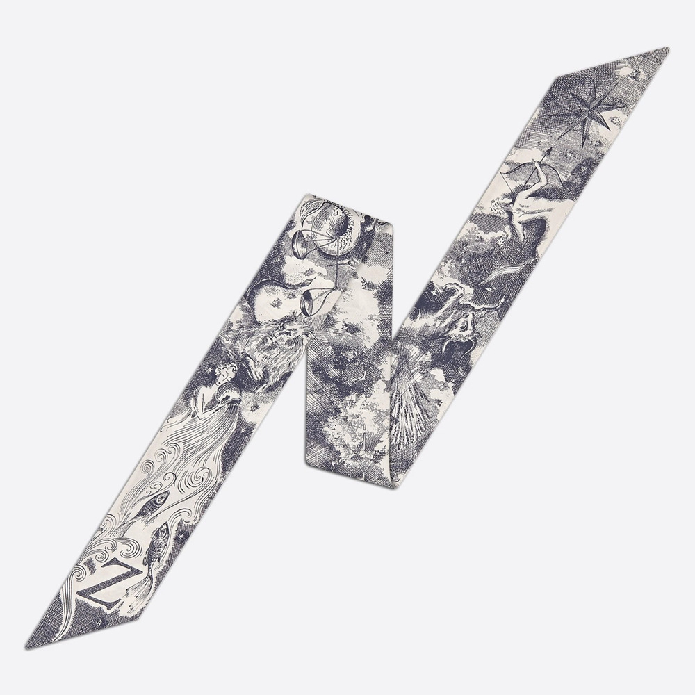 20g Weight Silk Scarf Classification Daily Occasion Silk Material Letter Pattern All Seasons Season Women'S Gender Printing Design Fashion Style Women's Fashion Letter Silk Printing Silk Scarves 30