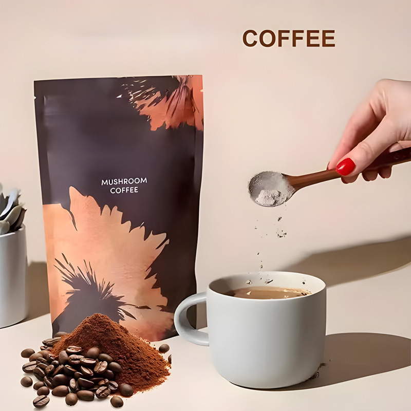 Mushroom Coffee Powder Instant Black Coffee Sugar Free 180g Bag quality and texture