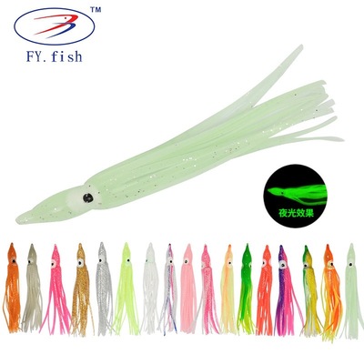 simulation octopus squid Fishing fishing gear 5-15cm Lure fish hook Bait Road sub bait 5 baits Soft bait