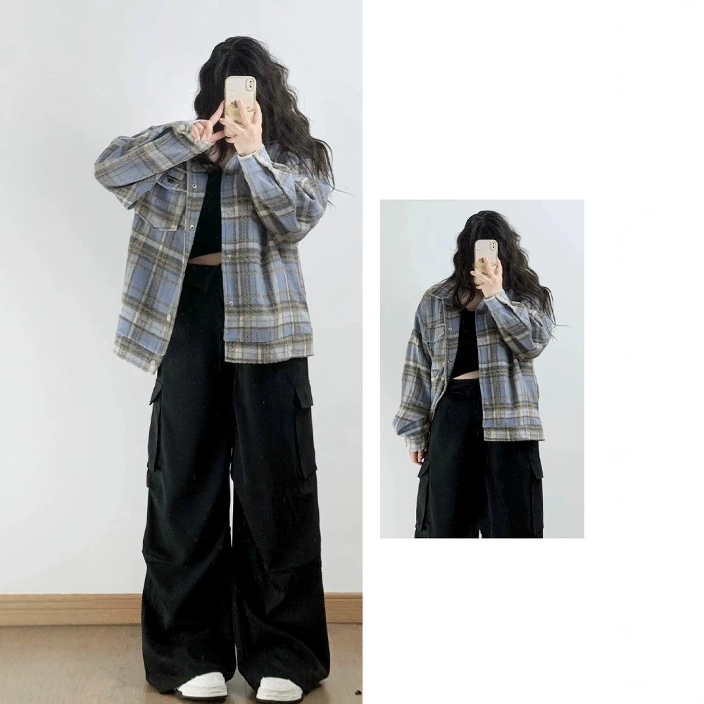 2026 women's autumn plus-size pants, slimming and loose-fitting, American-style high-street casual work pants