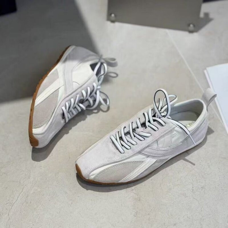 Fashionable flat lightweight casual shoes for women, 2026 autumn new running shoes, retro color-blocking thick-soled German training and Forrest Gump shoes Fashionable flat lightweight casual shoes for women, 2026 autumn new running shoes, retro color-blocking thick-soled German training and Forrest Gump shoes