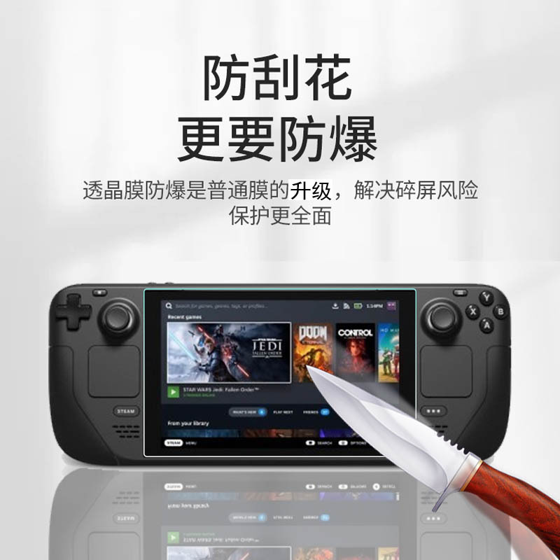 Aplicable Steam DeckOLED consola de juegos película templada Steam Deck película de protección de pantalla de mano luz púrpura