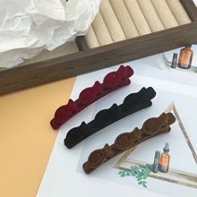 植绒刘海夹侧边夹网红秋冬编发发夹双层鸭嘴夹女蓬松纹理编发纹理