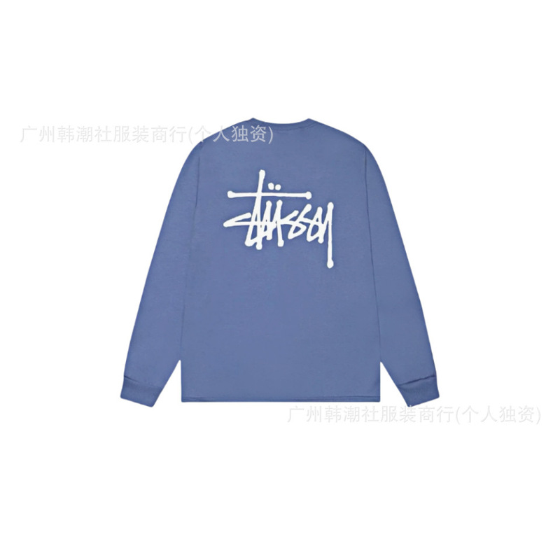 オリジナルラベルクロスボーダー新しいトレンディなブランド stu ツアークラシックレタープリントラウンドネック長袖 Tシャツドロップシッピング|undefined