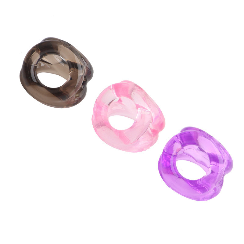 Triple-Ring TPE Erection Control Ring, Manual Non-Vibrating Cock Ring, Black — detail image 11