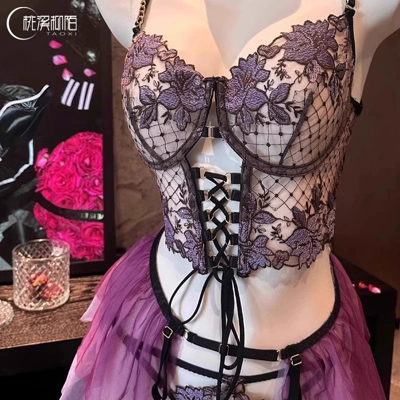 (), sexy underwear, lace set, with embroidery, 3 piece set