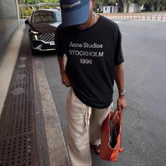 クロスボーダー高品質ACダーティーウォッシュ加工半袖ほつれ1996デジタル薄手半袖Tシャツ男女兼用カジュアル