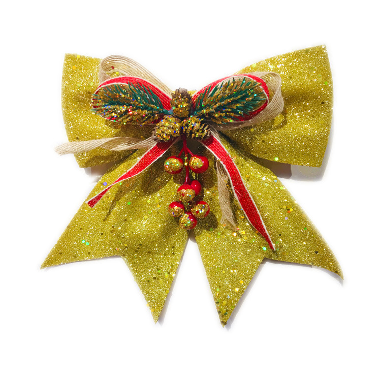 卸売りの大きいサイズの新型のクリスマスの蝶結びのクリスマスツリーの松果の金粉の結び目のホテルのデパートの装飾用品|undefined