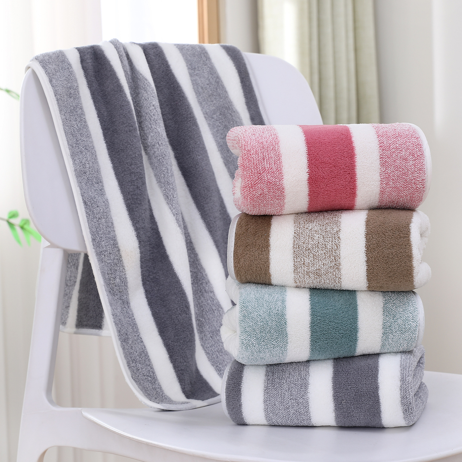Tessuto in pile di corallo all'ingrosso, ampio, morbido, extra-large, spesso, altamente assorbente, ad asciugatura rapida, per uso domestico, ispessito_voghion.com