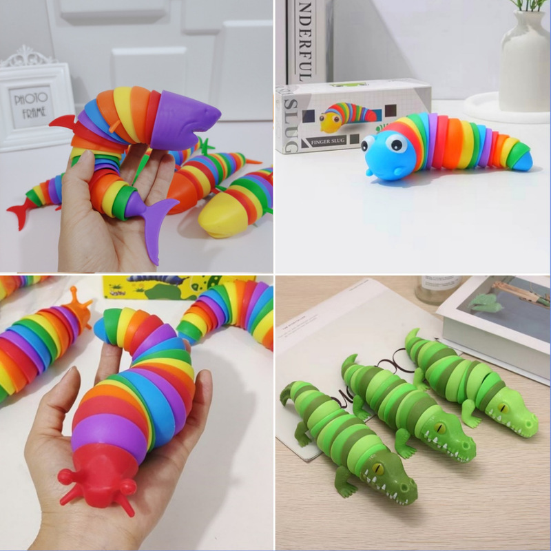 Glowing Rainbow Crocodile Eyes Caterpillar Shark Dolphin Lobster Kidsren's Family Interactive Decompression Toy Artifact