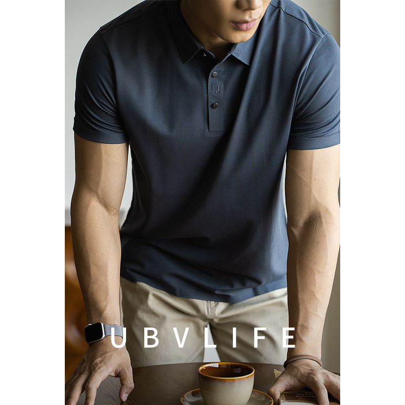 Big Sale Waffle Ice Silk Cool Polo Shirt Men's 2025 Spring and Summer Pure Color Simple Business Casual Short Sleeves Big Sale Waffle Ice Silk Cool Polo Shirt Men's 2025 Spring and Summer Pure Color Simple Business Casual Short Sleeves