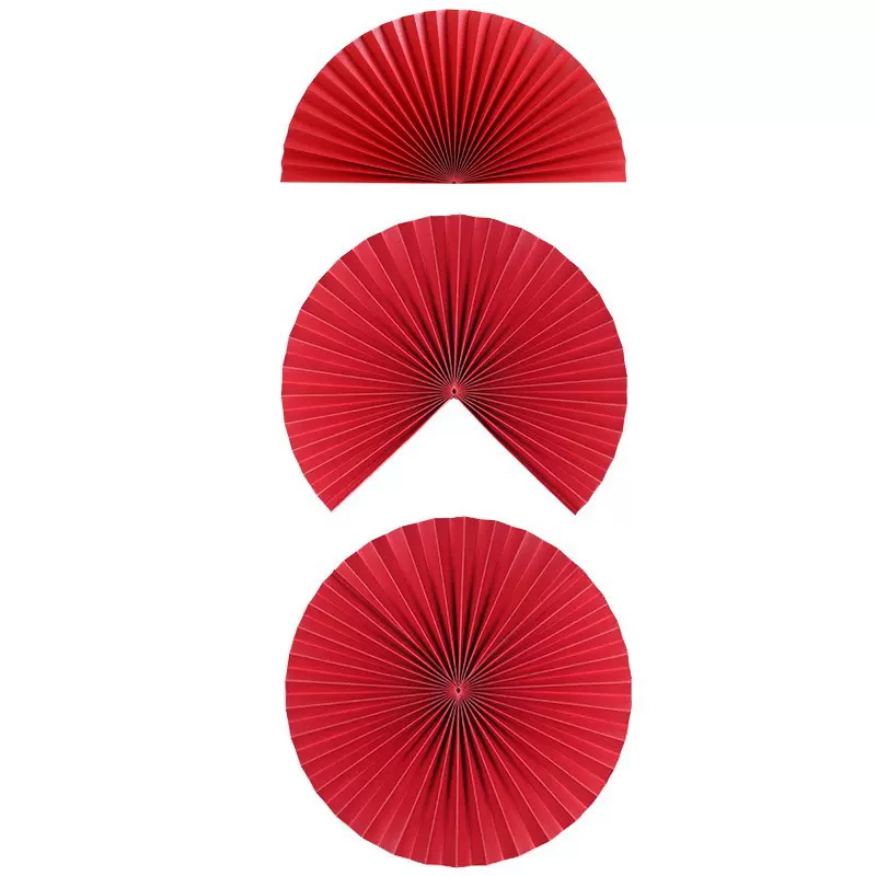 纸扇折扇装饰扇花美陈橱窗圆形背景墙中式婚庆典布置国风国潮扇子
