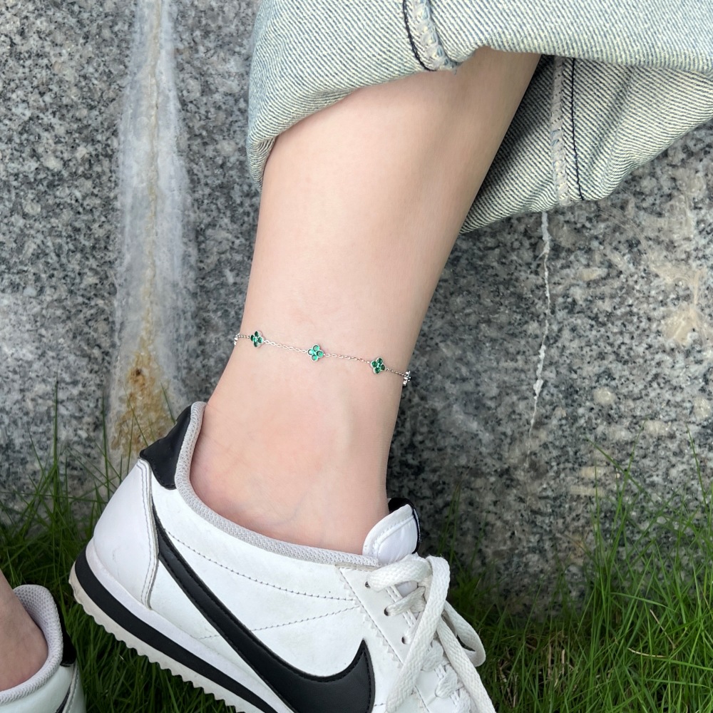 6g Weight Zircon Inlay Material Anklet Classification 1 Piece Quantity Holiday, Wedding, Daily Occasion 925 Sterling Silver Material Flower Pattern Women's Gender Inlay Design Elegant, Simple Style Style Wholesale Jewelry Elegant Simple Style Flower 925 Sterling Silver Zircon Inlay Anklet 11