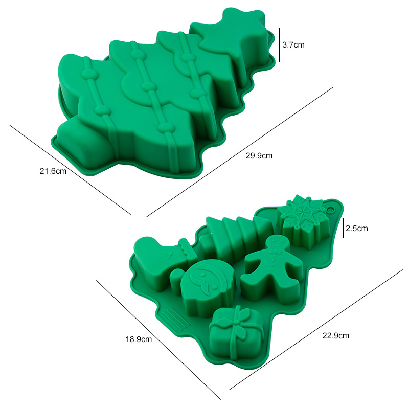 695g Weight Christmas Fashion Christmas Tree Silica Gel Kitchen Molds