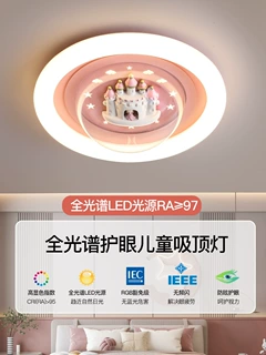 女孩房间吸顶灯创意城堡儿童房卧室全光谱护眼高亮节能智能语音灯