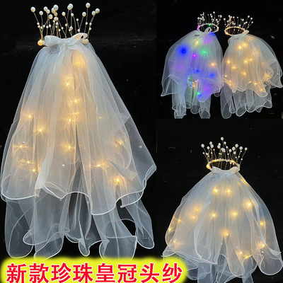 Light Network Red Head luminescence double-deck Ultra cents new pattern bow double-deck silk ribbon bow Headdress Headdress