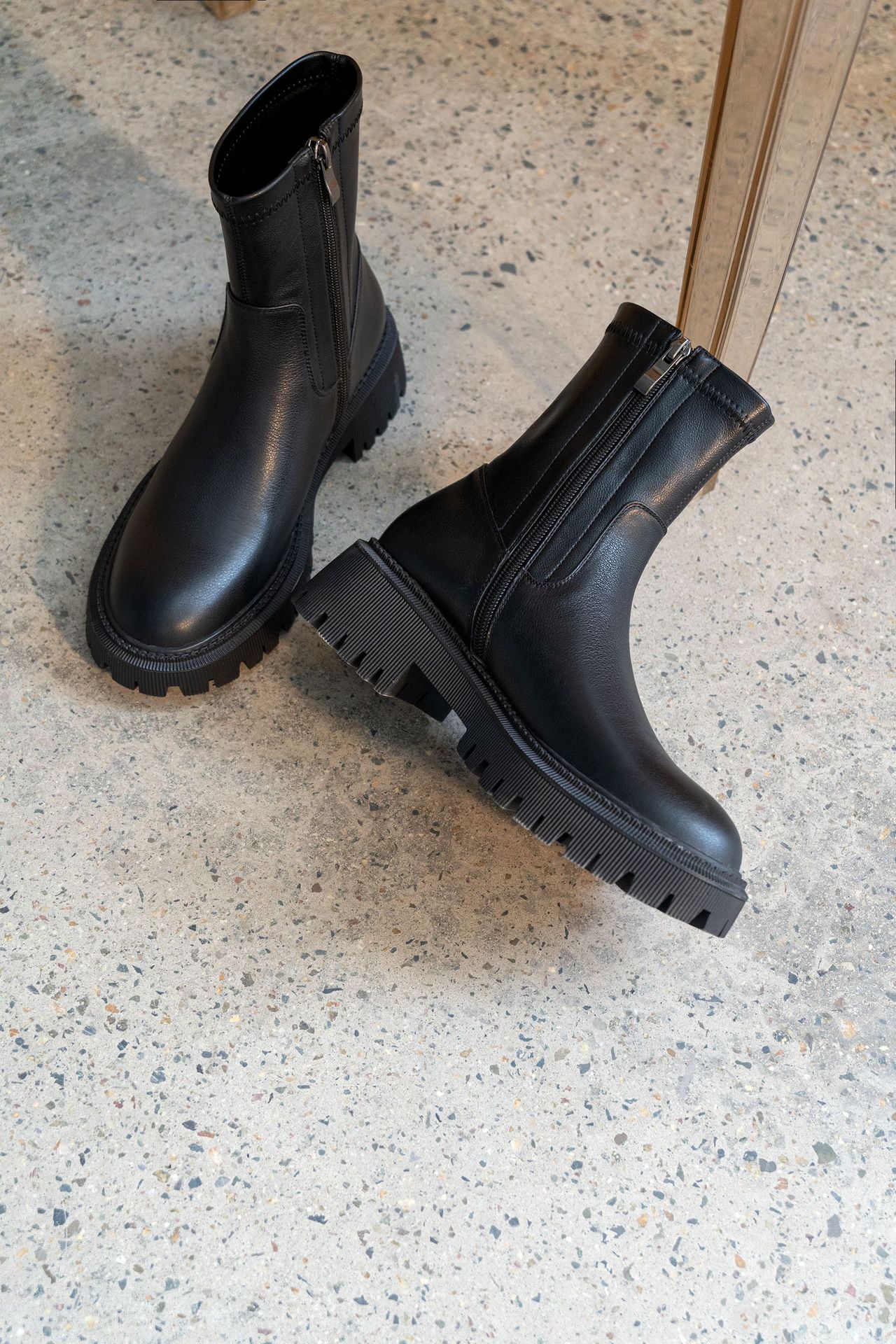Chiko Emerita Round Toe Block Heels Boots