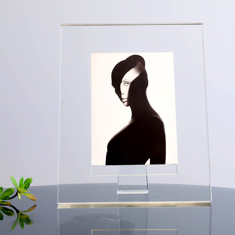 6 Inch 7 Inch Fashion Light Luxury Crystal Frame Photo Rack Model Room Bedside Table Desk Photo Frame Table Ornaments
