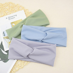 Cross-border ice silk pit strip cross hair band sports elastic headband European and American hair band yoga face washing wide brim head cover 