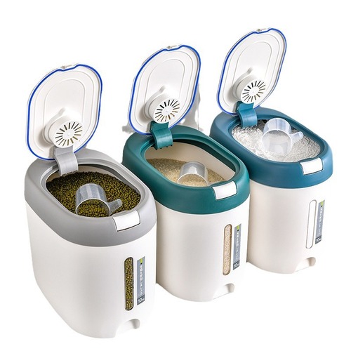 Japanese-style moisture-proof rice bucket household large rice storage tank kitchen automatic rice-out sealed rice tank miscellaneous grains flour storage bucket