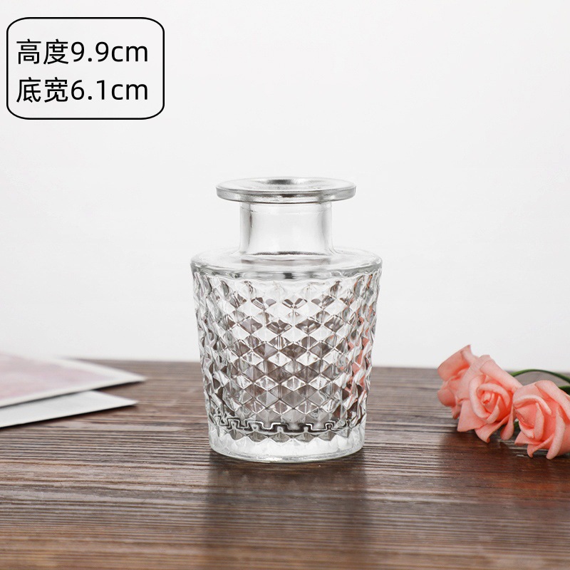 Luz de lujo simple retro mini jarrón de vidrio en vidrio de viento pequeño jarrón de flores flores flores secas flores decoración de oficina