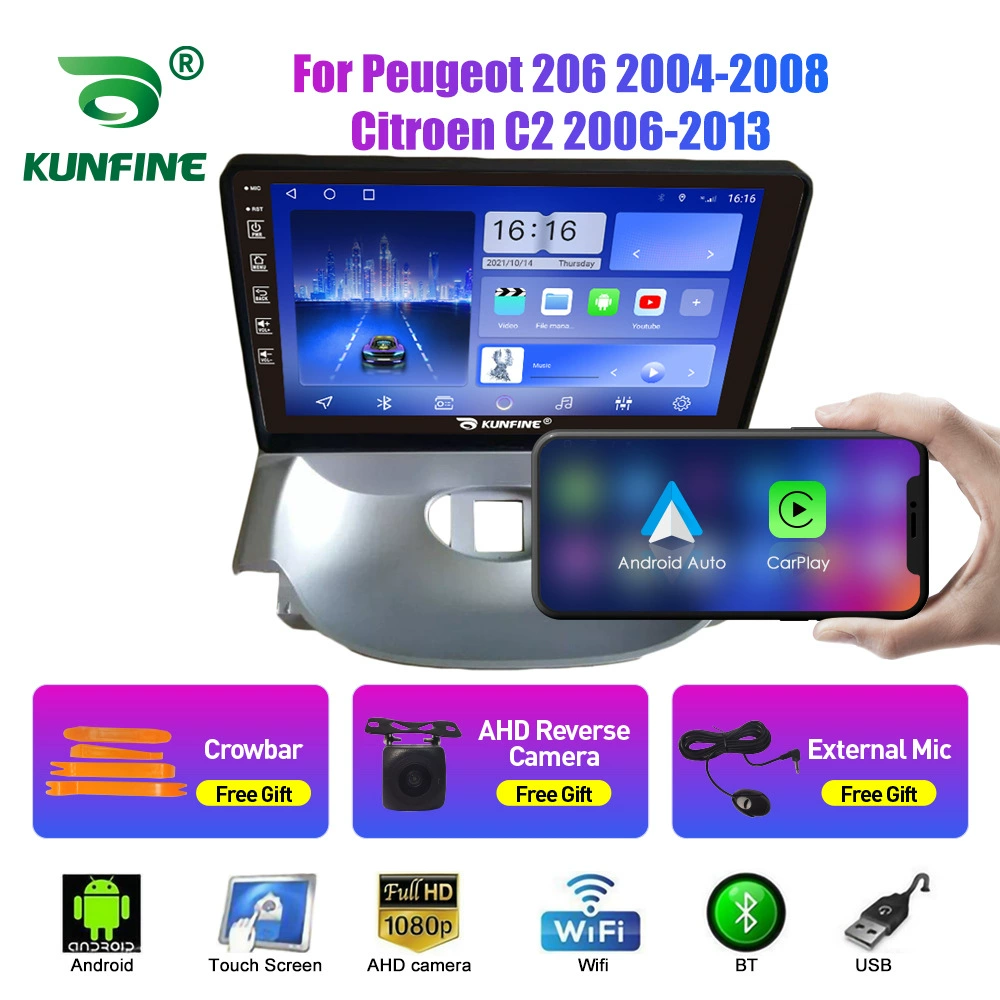 Подходит для Peugeot 206 (2004–2008) и Citroen C2 (2006–2013) — Android навигатор GPS с камерой заднего вида