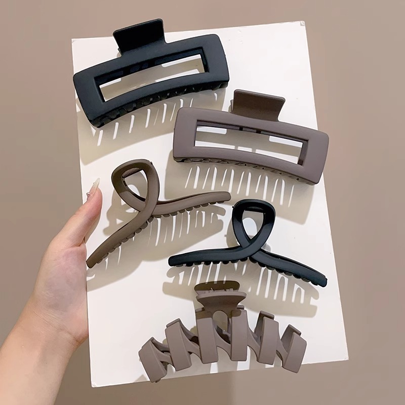 Extra-grande 15cm cabello más tiburón clip temperamento esmerilado agarrar clip de cabello de cabeza detrás de la tarjeta de cabello de cabello