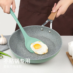 Carefully selected silicone spatula, solid wood spatula, non-stick pot, high temperature resistance, food grade cooking spatula, kitchen utensils, soup spoon, utensil spoon