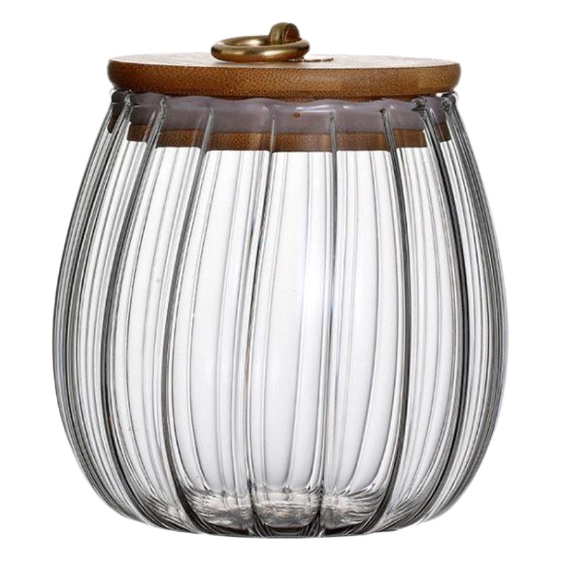 Tarro de vidrio de pétalo spot, frasco de vidrio sellado creativo, frasco de té, jarabe de gran capacidad de grado alimenticio para el hogar, almacenamiento a rayas