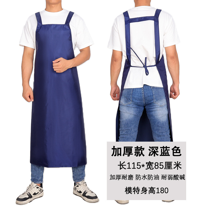 두꺼운 다크 블루 아니 포켓 앞치마 큰