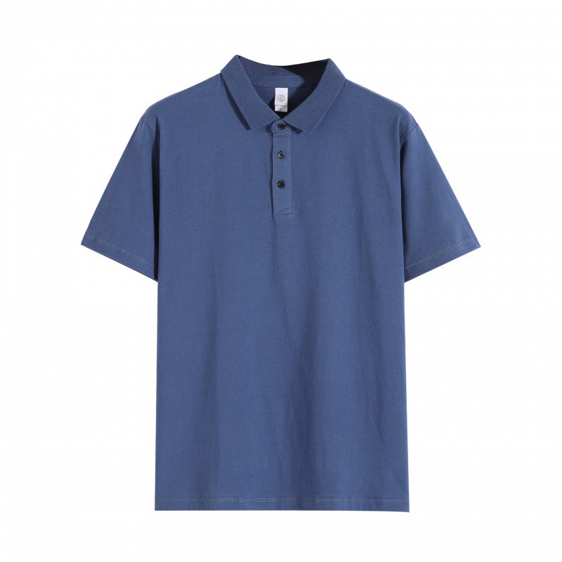ビジネス男性poloシャツ日系重ポンド純綿襟tシャツポールシャツゆるい純色女性作業服250g|undefined