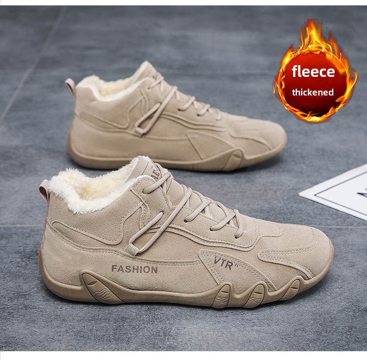 Χειμερινά ανδρικά παπούτσια με επένδυση fleece 2023, μοντέρνα, αντιολισθητικά, ζεστά, βαμβακερά παπούτσια για εργασία σε εργοτάξια, προστασία εργασίας_voghion.com