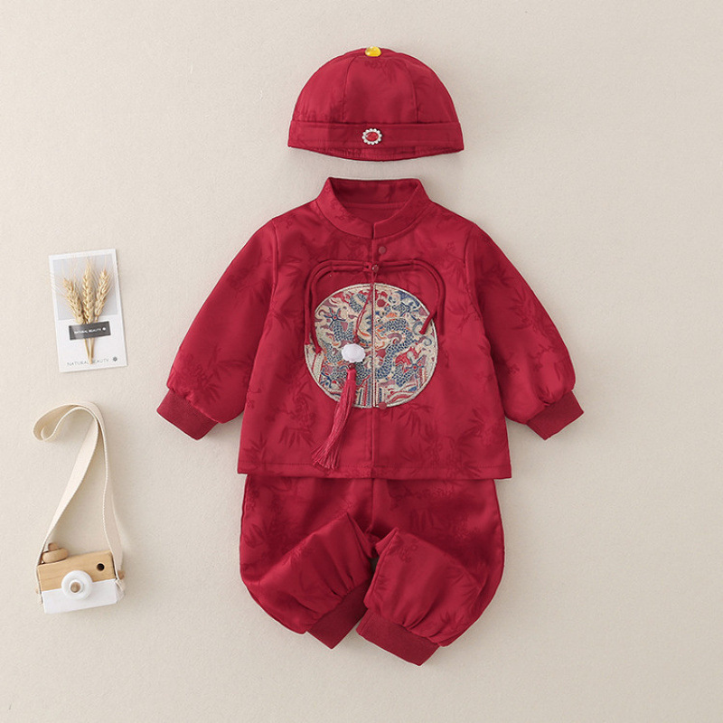 Guofeng baby spring clothes baby suit out clothes full moon hundred days old dress new 2025 new ha clothes