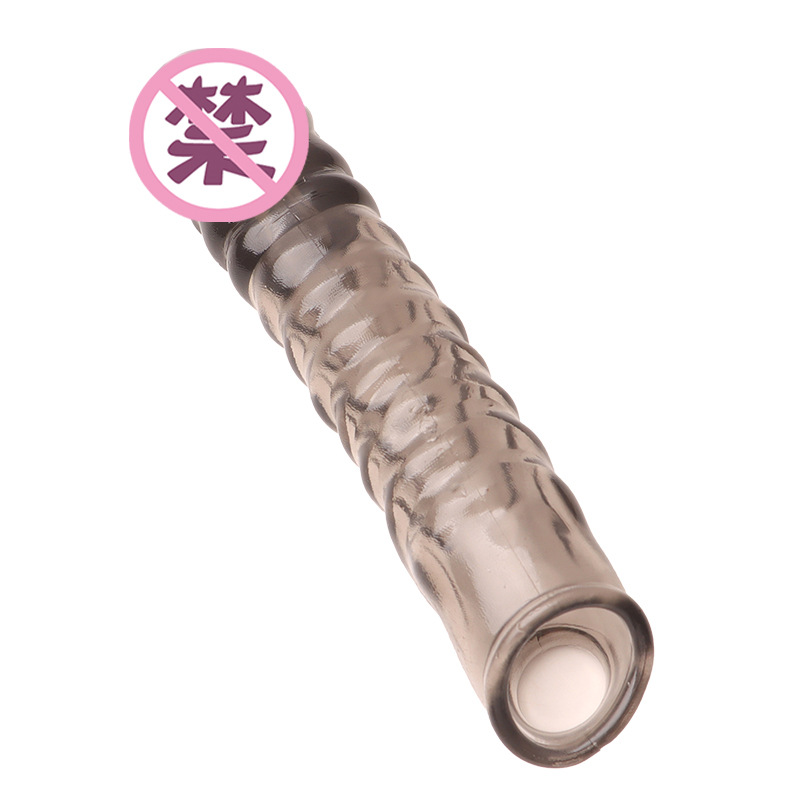 Vibrating Lock-On Penis Sleeve Extender, TPE Male Delay Sleeve, Manual Control — detail image 25