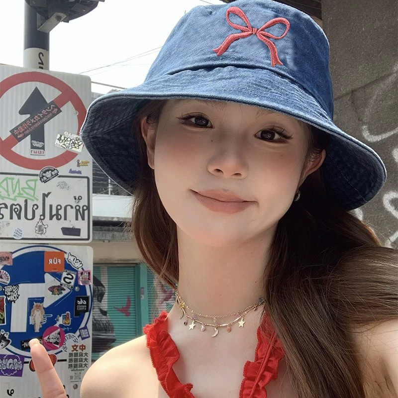 日系牛仔渔夫帽男大檐显脸小女生素颜遮脸盆帽韩版百搭情侣帽子潮|undefined