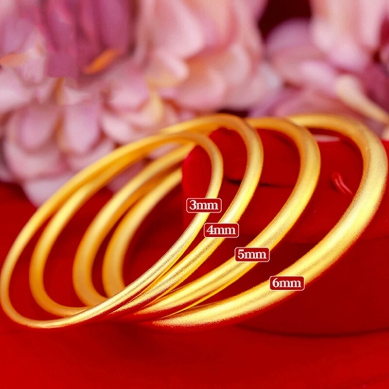 Gold Store Same Style Traditional Handmade Bracelet Versatile Solid Plain Ring Wedding Jewelry Imitation Gold Bracelet Live Wholesale