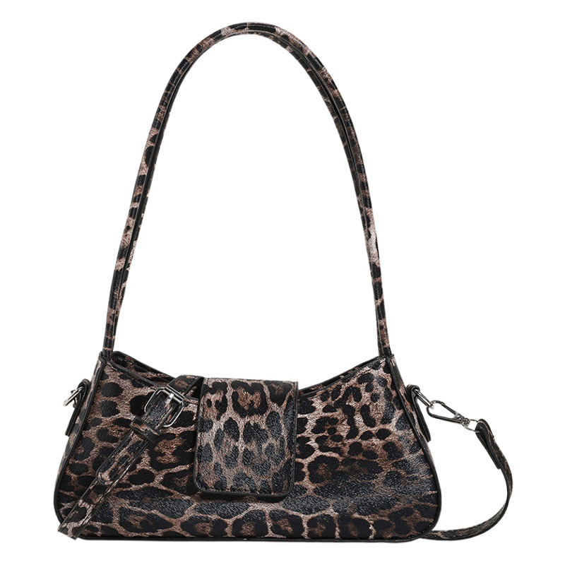 Bolso de la axila de la muchacha caliente fresca dulce 2023 nuevo bolso de las mujeres bolso de hombro de la textura de la frontera bolso de mensajero personalizado del estampado de leopardo