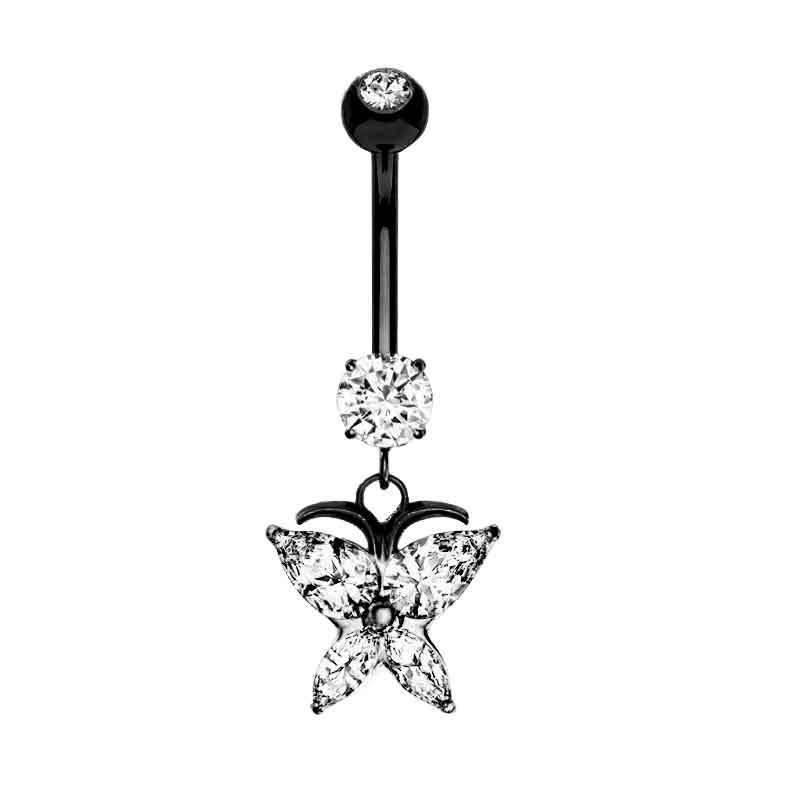 304 Stainless Steel Material 1 Piece Belly Rings Simple Style Classic Style Solid Color 304 Stainless Steel Inlay Zircon Belly Rings