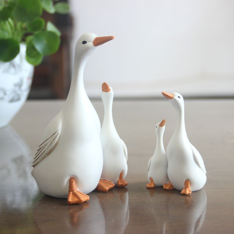 (2개) 공장 직접 공급 국경 간 제품 장식 수지 공예 시뮬레이션 어머니와 아이 오리 정원 장식 마이크로 조경 장식품