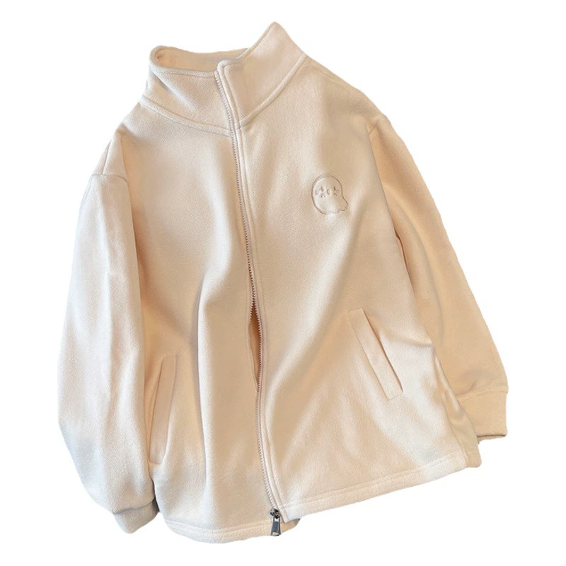 Женская куртка из полярной флиса, толстовка из овечьей шерсти, осенне-зимняя, на флисовой подкладке, новинка 2025 года, модный зимний топ