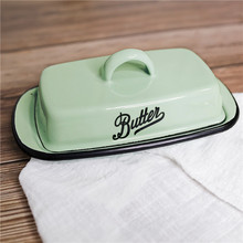 Retro Nostalgic Enamel Snack Tray with Lid Kitchen Dish跨境