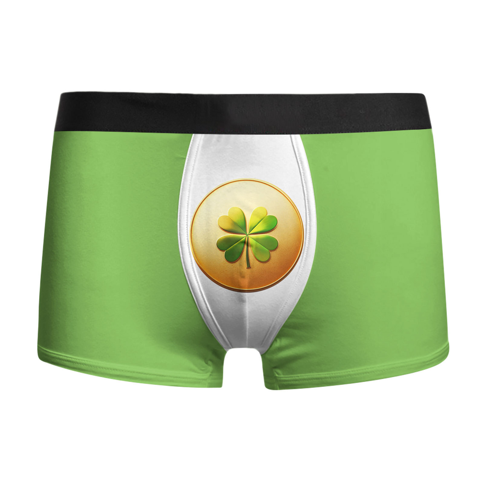 Ropa interior para hombres, ropa interior para hombres, calzoncillos bóxer transpirables baratos, pantalones cortos bóxer con estampado de trébol de cuatro hojas de vacaciones MP01