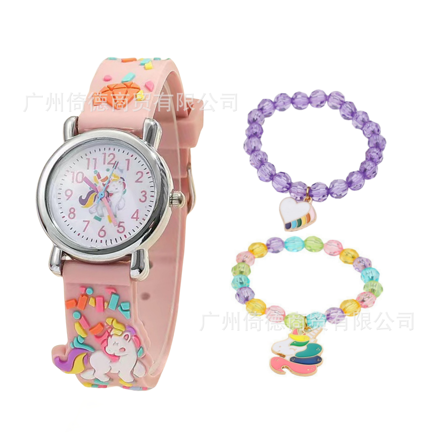 3D 부티크 작은 시계 다이아몬드 꽃 (핑크 시계 크리스탈 체인 2 상자)