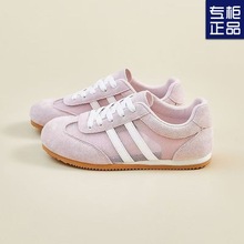 网面透气软底韩版学生轻便运动休闲2025年春夏款镂空德训小白鞋女