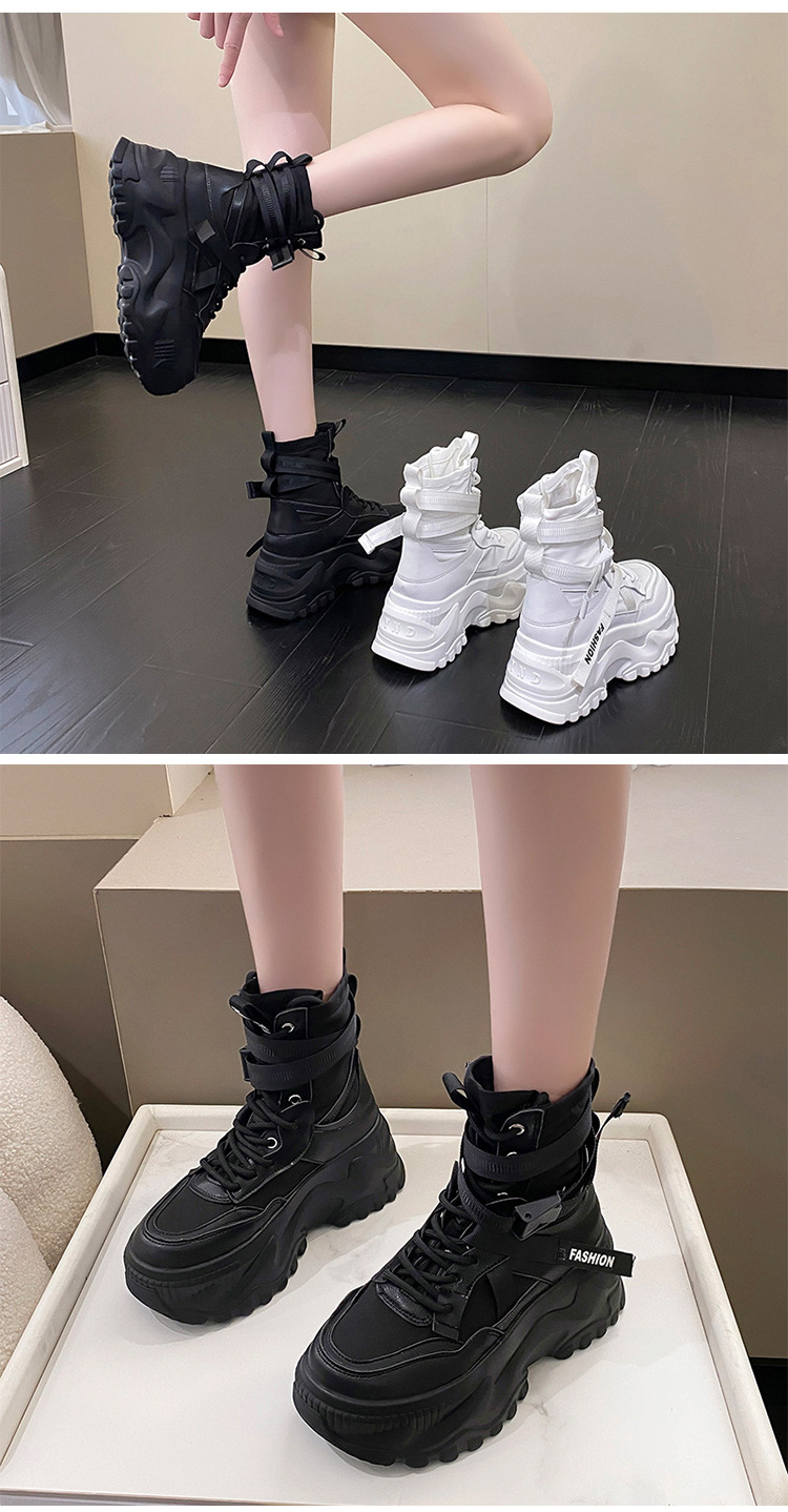 Women's Casual Dad Shoes Thick Bottom Platform Trainers For Girls_voghion.com