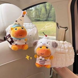 2026 New Model Car Creative Tissue Box, Cute Capybara Lulu Armrest Box, Car Seat Back Hanging Type