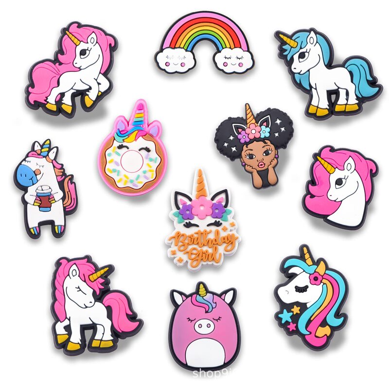 Unicorn 29 shoes flower accessories jewelry diy novelty hole shoes shoes flower croc charm PVC shoes flower shoes