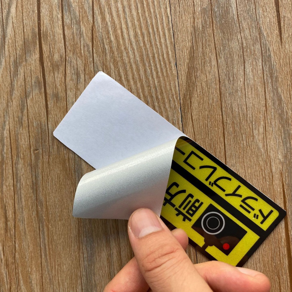 Pegatina antirrobo para coche con grabación de vídeo delantera y trasera, pegatina trasera reflectante japonesa de advertencia para coche.
