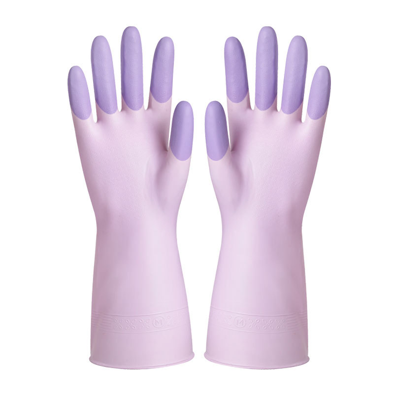Guantes de lavado de platos de látex impermeable antideslizante pegatinas para lavar ropa a mano limpia doméstica seca caucho duradero PVC