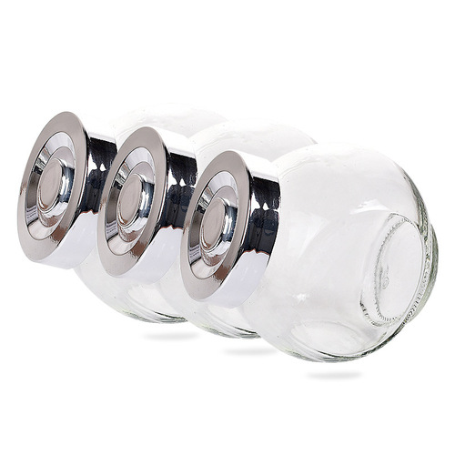 Transparent glass bottle storage jar sealed seasoning bottle jar small sealed jar glass jar storage jar flat drum bottle